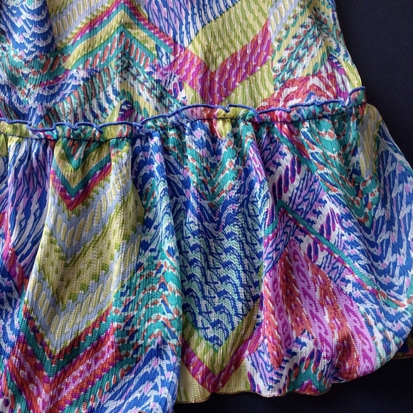 MULTI COLORED CHIFFON STRAPPY MAXI DRESS - Picture 7 of 10